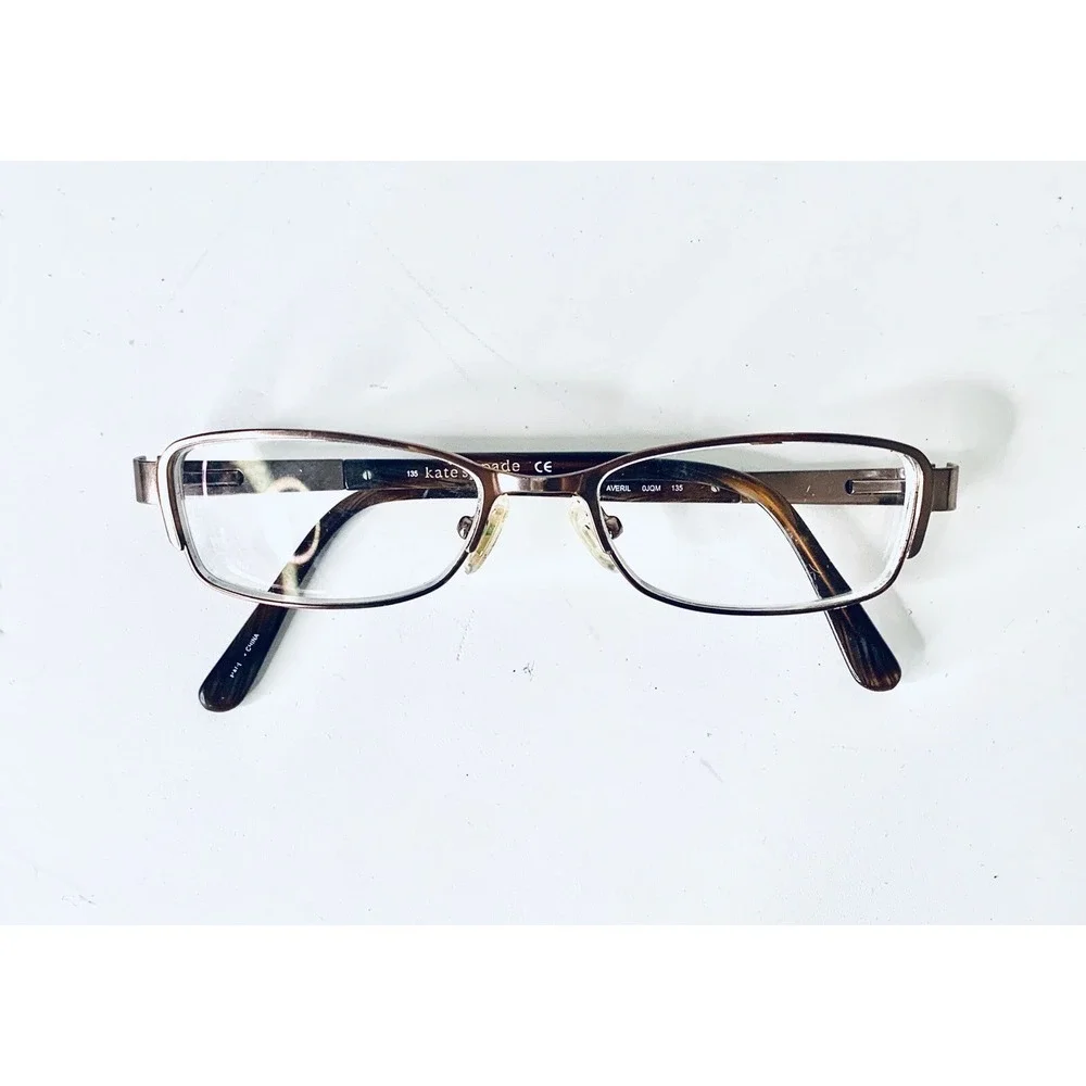 Kate Spade Bronze Gold Metal Frame w Tortoise Temple Glasses Averil 49 16 135